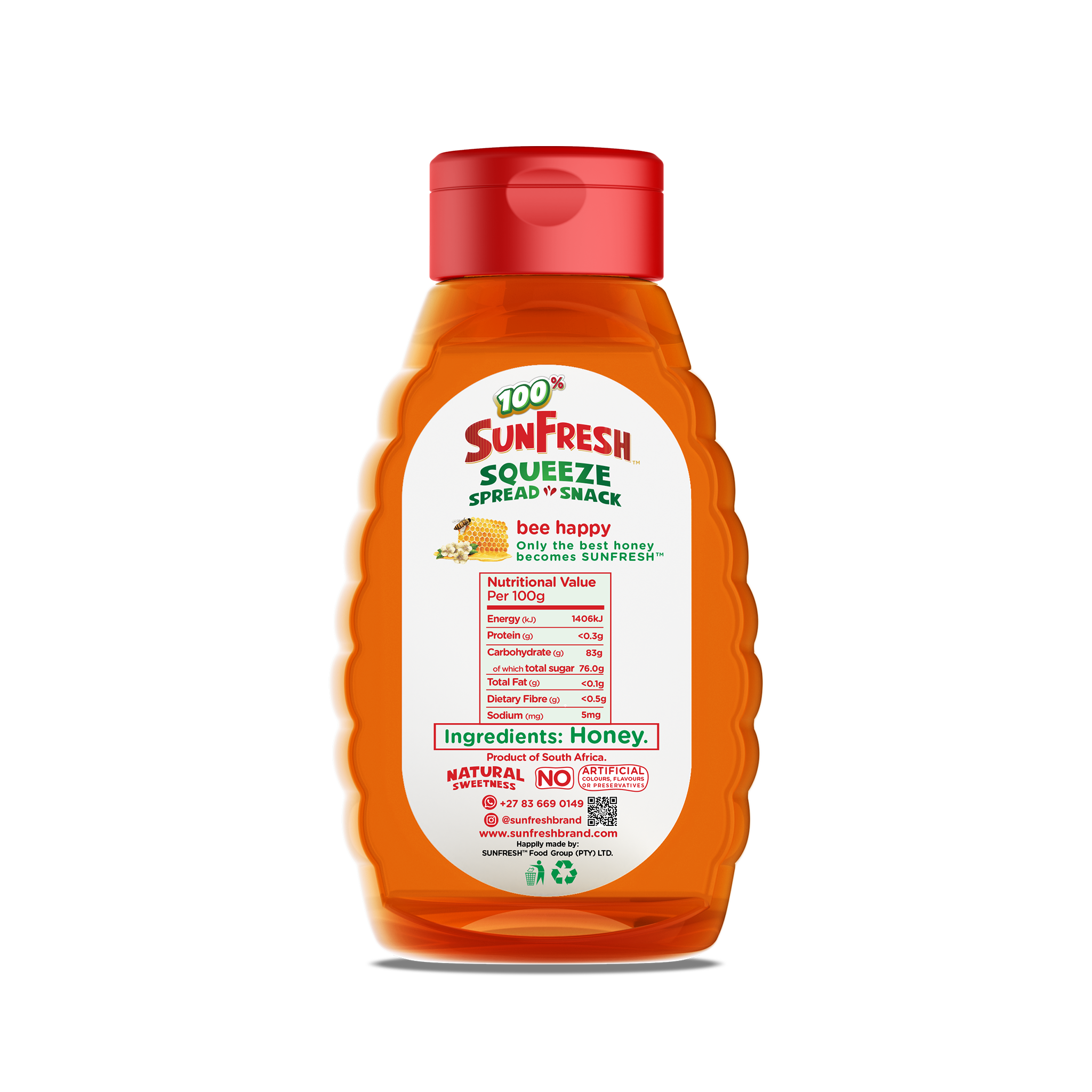 SunFresh Raw Honey Squeeze Bottle 500g